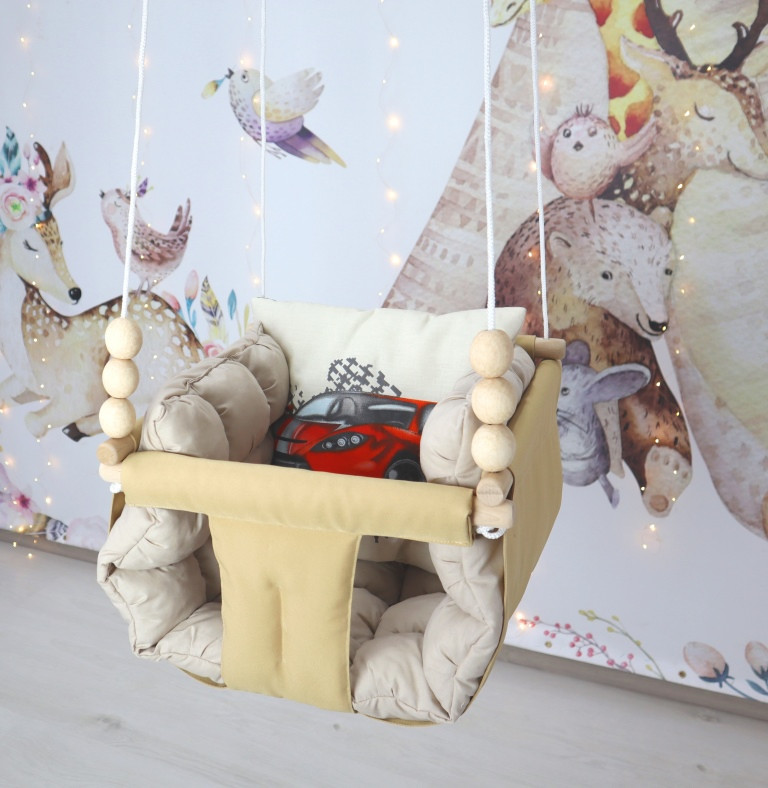 Підвісні гойдалки Формула 1 з матрацом! гойдалка для дітей, фото 1
