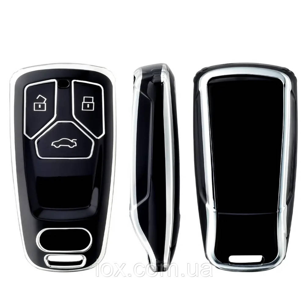 Силіконовий чехол на ключи для Audi A4,B9, A5,A6,A8,Q5,S4,S5,S7,TT чорний