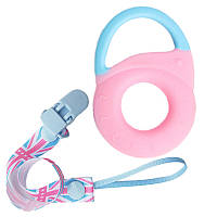 Силиконовый прорезыватель-игрушка для зубов ребенка и держатель 2Life Замочек Y4 Розовый (v-1 IN, код: 8404562