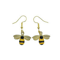 Серьги Liresmina Jewelry серьги крючок (петля) Пчелки 4 см золотистые длинные серьги
