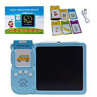 Планшет для рисования LCD Writing Tablet + озвученная азбука Монтессори 112 карточек голубой BM, код: 8388354