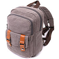 Сумка-рюкзак с двумя отделениями из плотного текстиля Vintage 22161 Серый BM, код: 8323956