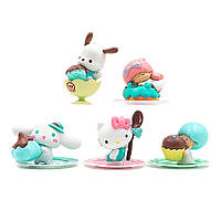 Набор фигурок The Coop Hello Kitty Figure Anime Cartoon Doll Toys Kawaii 5шт (20529) UP, код: 8168629