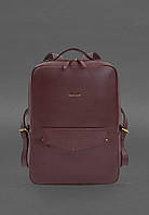 Кожаный городской рюкзак на молнии Cooper maxi бордовый BlankNote BM, код: 8321937