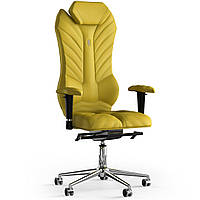 Кресло KULIK SYSTEM MONARCH Экокожа с подголовником со строчкой Желтый (2-901-WS-MC-0211) UP, код: 1668895