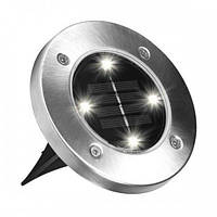Уличный светильник садовый на солнечной батарее Solar Disk Lights 5050 Серый (210096) IN, код: 1290453