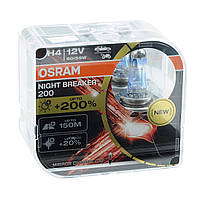 Лампа 12V H4 60/55W +200% Night Laser "Osram" (Box-2шт) (64193 NВ200-ВОХ) (красная уп) Акция AB