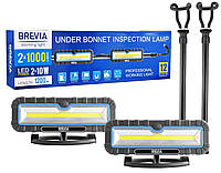 Переноска инспекционная Профи 2x10W COB/1000 lm, АКБ-2x4000Ah, кроншт.телеск 120-190см/ Brevia №11520 AB