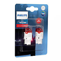 Светодиод 12V (бесцок.) W21/5 "Philips" (11066U30RB2) LED Red Ultinon Pro3000 (2шт.блеск.) AB