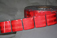 Лента светоотражающая - красная - 5х50м - сигментированная - (соты-полоса) Турция (1бхт/50м) AB