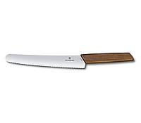 Кухонный нож для хлеба Victorinox Swiss Modern BreadPastry 22 см Орех (6.9070.22WG) BM, код: 1709239