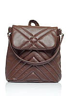 Женский рюкзак-сумка Sambag Loft стеганый шоколадный (22011020) BM, код: 7928420