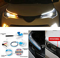 DRL гнучкі на скотчі 12v 60см Білий (біжить поворот/Бічний світ) Light Sort Article Lamp AB