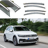 Дефлекторы окон VW Tiguan 17- П/К скотч "FLY" (нерж. сталь 3D) BVWTG1723-W/S (128-129) AB