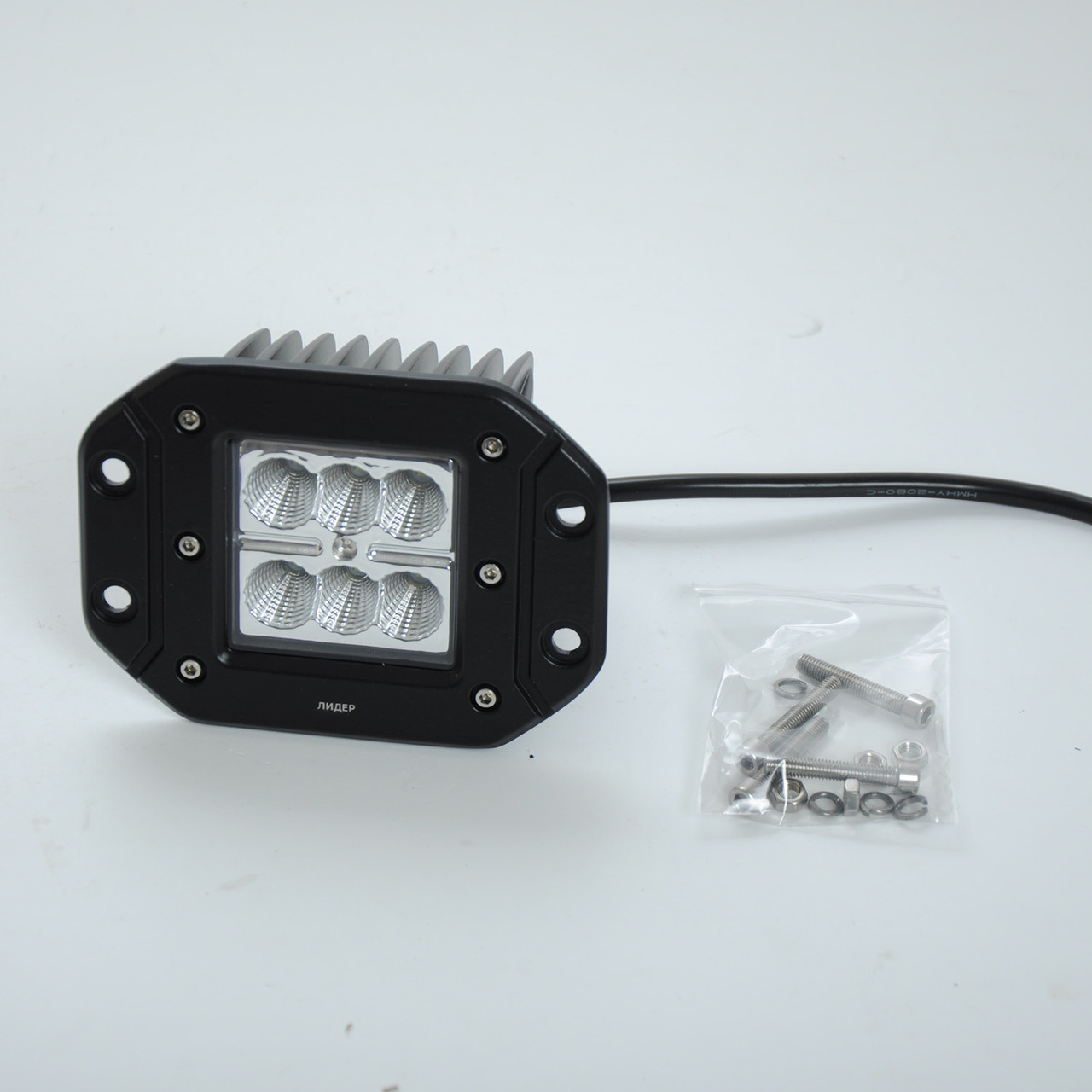 Фара-LED Квадрат 18W 121*91*80мм (3W*6) 10-30V Ближнее/Flood (врезная) (15-18W) (1шт) 3039 AB - фото 3 - id-p2172268251