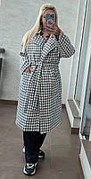 Тепле осіннє пальто жіноче подовжене кашемір підкладка на синтепоні 80 розміри норма й батал