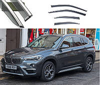 Дефлекторы окон BMW X1 2016-2020 П/К скотч "FLYмолдинг из нерж.стали 3D" BBMWX11623-W/S(82) AB