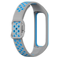 Ремешок Silicone Band Double Color Samsung Galaxy Fit2 SM-R220 Grey Blue IN, код: 8098217
