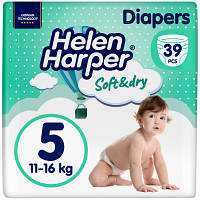 Оригінал! Подгузники Helen Harper Soft&Dry New Junior Размер 5 (11-16 кг) 39 шт (2316778) | T2TV.com.ua