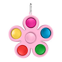 Антистрес Іграшка Trend-Box Симпл Димпл Рожевий Квітка з карабіном 6 бульбашок BM, код: 6544021