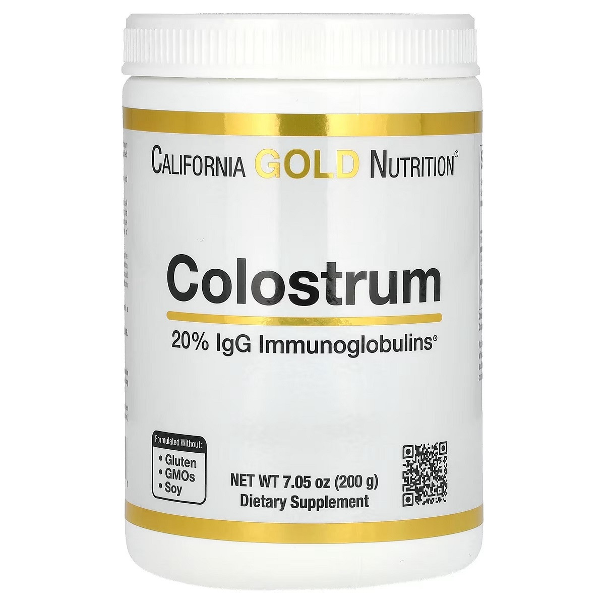 Молозиво концентроване в порошку, 1000 мг, Colostrum, California Gold Nutrition, 200 г, фото 1
