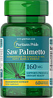 Экстракты ягод сереноа Puritan's Pride Saw Palmetto Extract 160 mg 60 Caps VA, код: 7537800
