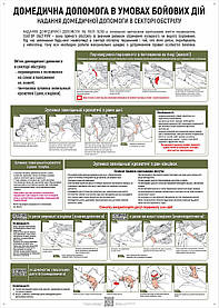 Плакат ЗСУ1-ТМ01 Домедична допомога. Надання домедичної допомоги в секторі обстрілу.