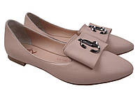 Туфлі на низькому ходу жіночі Aquamarin натуральна шкіра колір Пудра 1820-20DTC 37 BM, код: 7434803