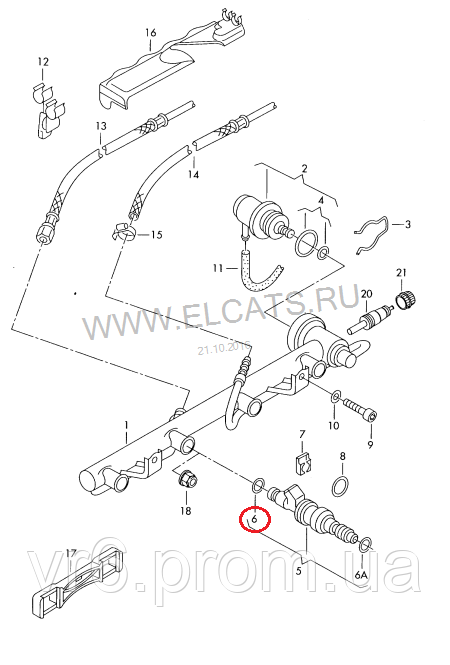 Уплотнительное кольцо топливной форсунки нижнее VW Audi Seat Skoda 06A906149 - фото 2 - id-p401504044