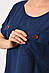 Блуза жіноча з коротким рукавом  синього кольору 176172M, фото 4