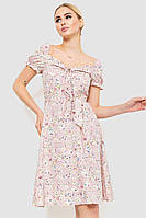 Платье софт с цветочным принтом пудровый 230R1006 Ager L BM, код: 8385348