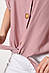 Блуза жіноча напівбатальна з коротким рукавом  пудрового кольору 176176M, фото 4