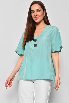 Блуза жіноча з коротким рукавом  м'ятного кольору 176198M