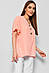 Блуза жіноча напівбатальна з коротким рукавом  персикового кольору 176202M, фото 2