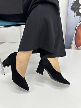 Туфлі жіночі Lady Marcia S1307-70-R019A-9 чорні, замшеві, на підборі 36