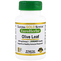 Экстракт оливковых листьев California Gold Nutrition Olive Leaves 500 мг 60 капсул (CGN01113) KV, код: 1771957