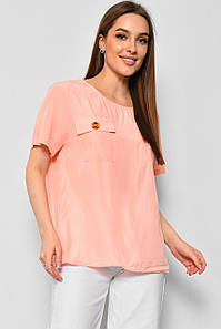 Блуза жіноча з коротким рукавом  персикового кольору 176167P