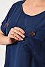 Блуза жіноча з коротким рукавом  синього кольору 176172P, фото 4