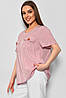 Блуза жіноча з коротким рукавом  пудрового кольору 176173P, фото 2
