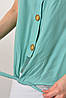 Блуза жіноча напівбатальна з коротким рукавом  м'ятного кольору 176175P, фото 4