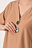 Блуза жіноча з коротким рукавом  бежевого кольору 176189P, фото 4