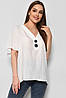 Блуза жіноча з коротким рукавом  білого кольору 176196P, фото 2