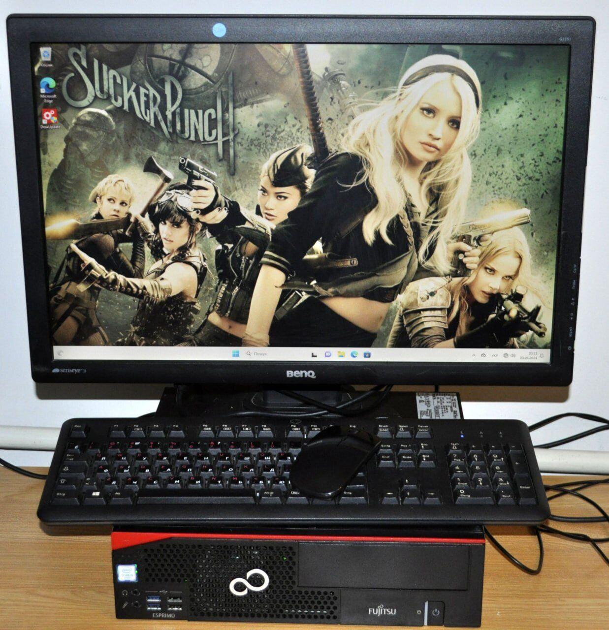 Б/в ПК+Монітор Fujitsu Esprimo D757 E90 SFF| i5-6500| 16GB RAM| 1000GB SSD| HD 530+Б-клас 22" 1920x1800 | VGA