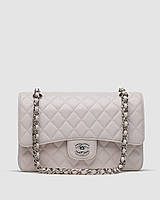 Chanel Classic 2.55 Medium Double Flap in White/Silver