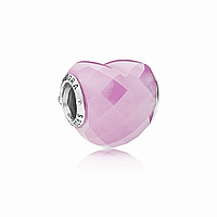 Серебряный шарм Pandora Розовое сердце UP, код: 7360950
