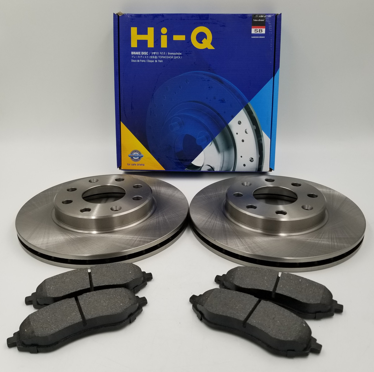 Диски гальмівні передні  Авео з колодками (комплект гальмівні диски 2-шт + колодки) HI-Q Корея, фото 1