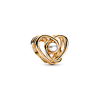 Серебряный шарм Pandora Закрученое сердце с жемчужиной UP, код: 8127430