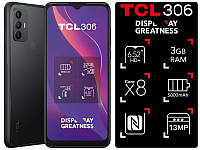 Tcl Смартфон 306 (6102H) 3/32GB 2SIM Space Gray