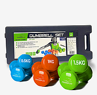 Набір гантелей в кейсі 6 кг. PowerPlay 4103 Fitness Dumbells (2шт.*0,5кг. 2шт.*1кг. 2шт.*1,5кг.) Купить только