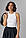 Жіноча майка в рубчик зі смужками з термостраз — білий колір, M (є розміри), фото 5